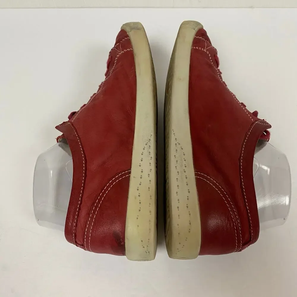 Softinos by Fly London Isla Womens Red Soft Leather Trainers Shoes EU 39 US 9